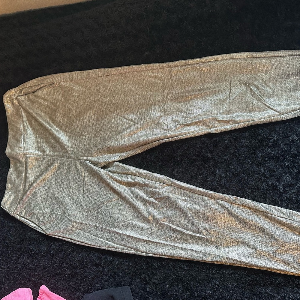 Metallic jogger pants